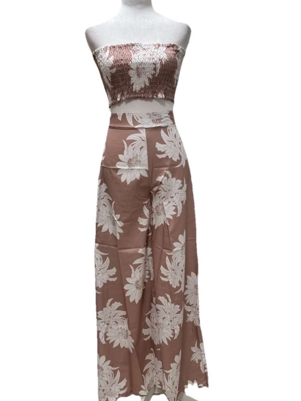 Impressions Mimosa Sipping Floral Two-Piece Tie-Front Wide Leg Pantsuit L NIP - Picture 12 of 13